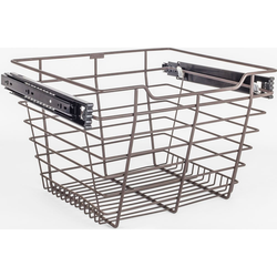 10% OFF Heavy Duty Closet Wire Pull out Basket for 18 Inch Minimum Cabinet Opening Width, Full Extension Side-Mounted Slides Included, 17” W x 14” D x 11” H, Dark Bronze