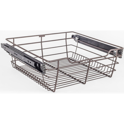10% OFF Heavy Duty Closet Wire Pull out Basket for 18 Inch Minimum Cabinet Opening Width, Full Extension Side-Mounted Slides Included, 17” W x 14” D x 6” H, Dark Bronze
