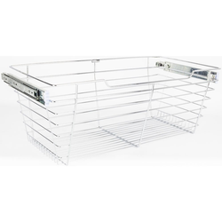 10% OFF 14 Inch D x 23 Inch W x 11 Inch H Closet Pullout Basket, Polished Chrome, Min. Cabinet Opening: 24 Inch Width