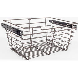 10% OFF Heavy Duty Closet Wire Pull out Basket for 24 Inch Minimum Cabinet Opening Width, Full Extension Side-Mounted Slides Included, 23” W x 14” D x 11” H, Dark Bronze 