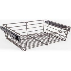 10% OFF Heavy Duty Closet Wire Pull out Basket for 24 Inch Minimum Cabinet Opening Width, Full Extension Side-Mounted Slides Included, 23” W x 14” D x 6” H, Dark Bronze 