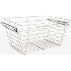 Heavy Duty Closet Wire Pull out Basket for 30 Inch Minimum Cabinet Opening Width, Full Extension Side-Mounted Slides Included, 29” W x 14” D x 11” H, Satin Nickel