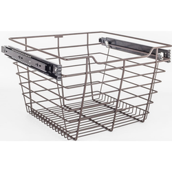 10% OFF Heavy Duty Closet Wire Pullout Basket for 18 Inch Cabinet Opening Width, Full Extension Side-Mounted Slides Included, 17” W X 16” D X 11” H, Dark Bronze