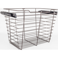 Heavy Duty Closet Wire Pull out Basket for 18 Inch Minimum Cabinet Opening Width, Full Extension Side-Mounted Slides Included, 17” W x 16” D x 17” H, Dark Bronze