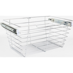 10% OFF Heavy Duty Closet Wire Pull out Basket for 24 Inch Minimum Cabinet Opening Width, Full Extension Side-Mounted Slides Included, 23” W x 16” D x 11” H, Polished Chrome 