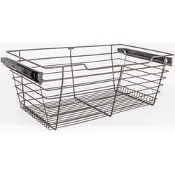 10% OFF Heavy Duty Closet Wire Pull out Basket for 24 Inch Minimum Cabinet Opening Width, Full Extension Side-Mounted Slides Included, 23” W x 16” D x 11” H, Dark Bronze