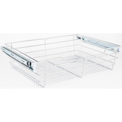 10% OFF Heavy Duty Closet Wire Pull out Basket for 24 Inch Minimum Cabinet Opening Width, Full Extension Side-Mounted Slides Included, 23” W x 16” D x 6” H, Polished Chrome 