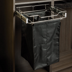 17 Inch Width x 14 Inch Depth x 22-1/2 Inch Height Pullout Hamper, Oil-Rubed Bronze, Min. Cabinet Opening: 18 Inch