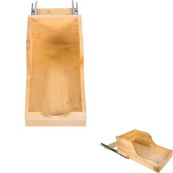 Preassembled Vanity Depth High Back Rollout Drawer System for 12” Wide Min. Cabinet Opening, Premounted Soft Close, Undermount Slides for Easy Installation to the Cabinet Floor or Fixed Shelf, Natural