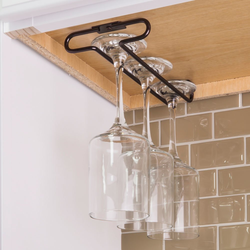 4-1/16 Inch Width x 9-1/16 Depth Under Cabinet Stemware Rack, Brushed Oil Rubbed Bronze