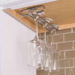 4-1/16 Inch Width x 9-1/16 Depth Under Cabinet Stemware Rack, Polished Chrome