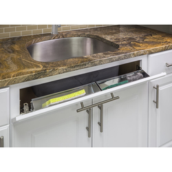 14 Inch Width (2) Shallow Tipout Tray Set, Stainless Steel