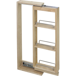 3 Inch Width x 11-1/8 Inch Depth x 36 Inch Height Wall Cabinet Filler Pullout Organizer, Wood, Min. Cabinet Opening: 3 Inch Width