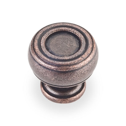 Bremen 2 1-3/16 Inch Diameter Dark Machined Antique Copper Cabinet Knob
