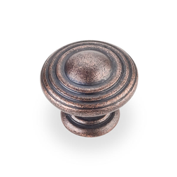 Bremen 2 1-1/4 Inch Diameter Dark Machined Antique Copper Cabinet Knob