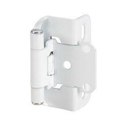 Partial Wrap 1/2 inch Overlay Hinge White, Per Pair