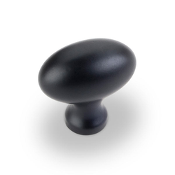 Lyon 1-9/16 Inch Diameter Black Cabinet Knob