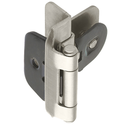 3/8 Inch Inset Double Demountable Hinge, Pair, Satin Nickel
