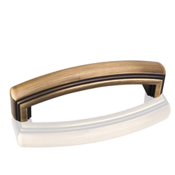 Delgado 3-3/4 Inch Center to Center Antique Brushed Satin Brass Cabinet Pull