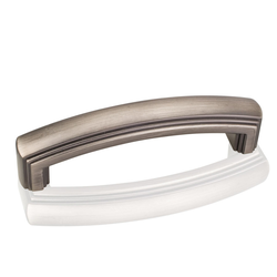 Delgado 3-3/4 Inch Center to Center Bright Nickel Brushed with Dull Lacquer Cabinet Pull