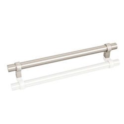 Key Grande 7-9/16 Inch Center to Center Satin Nickel Cabinet Pull