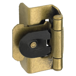 1/2 Inch Overlay Double Demountable Hinge, Pair, Burnished Brass
