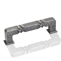3-3/4 Inch Center to Center Tahoe Cabinet Pull, Distressed Antique Silver