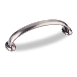 Hudson 3-3/4 Inch Center to Center Bright Nickel Brushed with Dull Lacquer Cabinet Pull