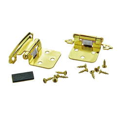 Variable Overlay Hinge 1-13/16 Inch Width, Polished Brass, Pair