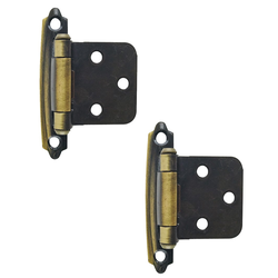 Variable Overlay Hinge 1-13/16 Inch Width, Antique Brass, Pair