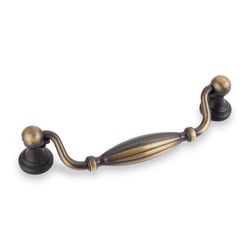 Glenmore 5-1/16 Inch Center to Center Antique Brushed Satin Brass Cabinet Pull