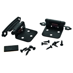 Variable Overlay Hinge 1-13/16 Inch Width, Flat Black, Pair