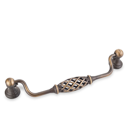 Tuscany 6-5/16 Inch Center to Center Antique Brushed Satin Brass Cabinet Pull