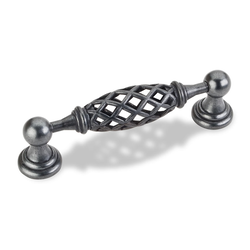 Tuscany 3-3/4 Inch Center to Center Dark Antique Copper Machined Cabinet Pull