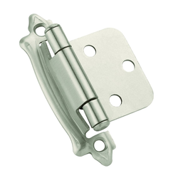 Variable Overlay Hinge 2 Inch Width, Satin Nickel, Pair