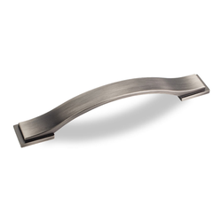 Miranda 5-1/16 Inch Center to Center Bright Nickel Brushed with Dull Lacquer Cabinet Pull