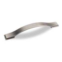 Miranda 6-5/16 Inch Center to Center Bright Nickel Brushed with Dull Lacquer Cabinet Pull
