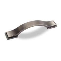 Miranda 3-3/4 Inch Center to Center Bright Nickel Brushed with Dull Lacquer Cabinet Pull