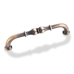 Bella 5-1/16 Inch Center to Center Antique Brushed Satin Brass Cabinet Pull