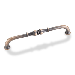 Bella 6-5/16 Inch Center to Center Antique Brushed Satin Brass Cabinet Pull