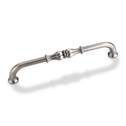 Bella 6-5/16 Inch Center to Center Bright Nickel Brushed with Dull Lacquer Cabinet Pull