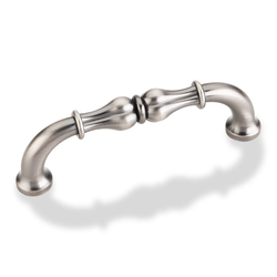Bella 3-3/4 Inch Center to Center Bright Nickel Brushed with Dull Lacquer Cabinet Pull