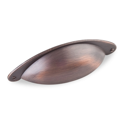 Lyon 3 Inch Center to Center Dark Brushed Antique Copper Cabinet Cup Pull