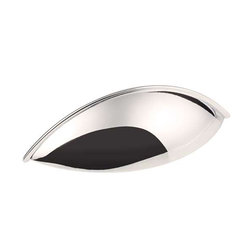 Bordeaux Cabinet Cup Pull 96MM Center to Center, Polished Nickel