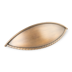 Lenoir 3-3/4 Inch Center to Center Antique Brushed Satin Brass Cabinet Cup Pull