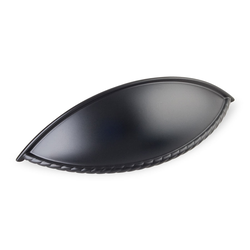 Lenoir 3-3/4 Inch Center to Center Matte Black Cabinet Cup Pull