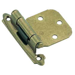 Variable Overlay Hinge 2-1/16 Inch Width, Burnished Brass, Pair