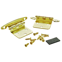Variable Overlay Hinge 1-3/4 Inch Width, Polished Brass, Pair