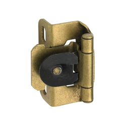 1/2 Inch Overlay Single Demountable Hinge, Pair, Burnished Brass