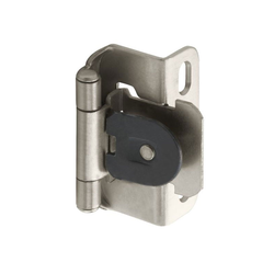 1/2 Inch Overlay Single Demountable Hinge, Pair, Satin Nickel
